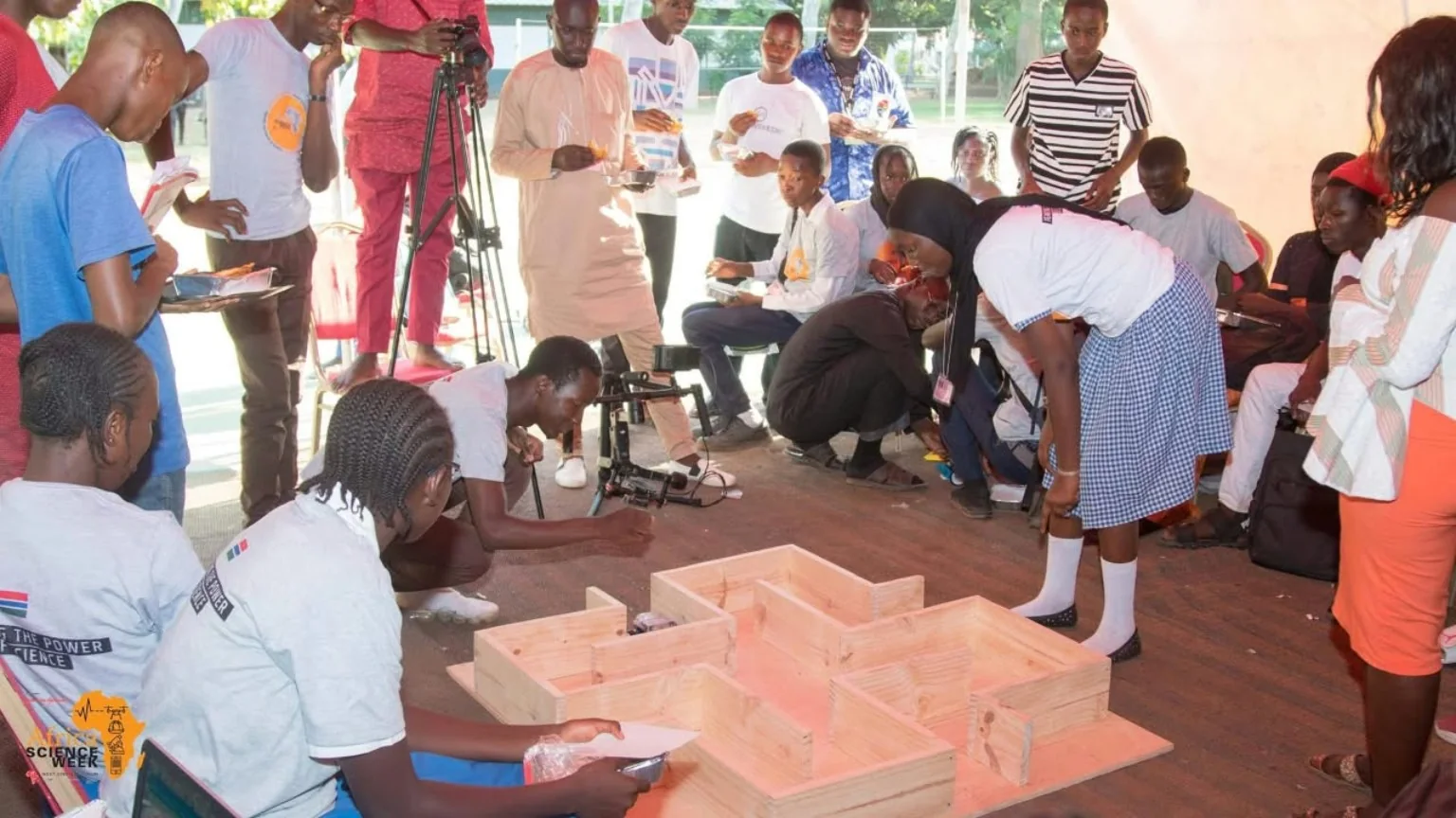 Participants exploring a hands-on demonstration